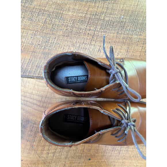 Kids Stacey Adams Brown Maxwell Plain Toe Chukka Boot Dress Shoe Size 2 - Picture 8 of 10
